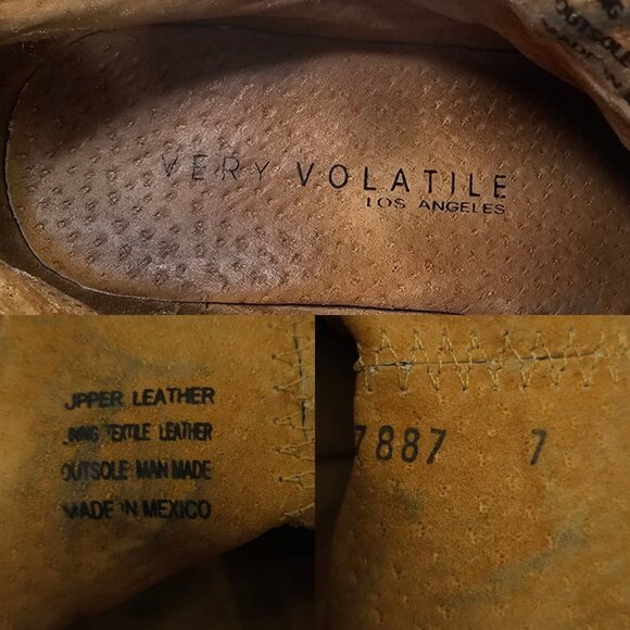 Very Volatile Brescia Western Boot Womens 7 Bootie Ankle Slip On Brown Leather - Picture 8 of 16